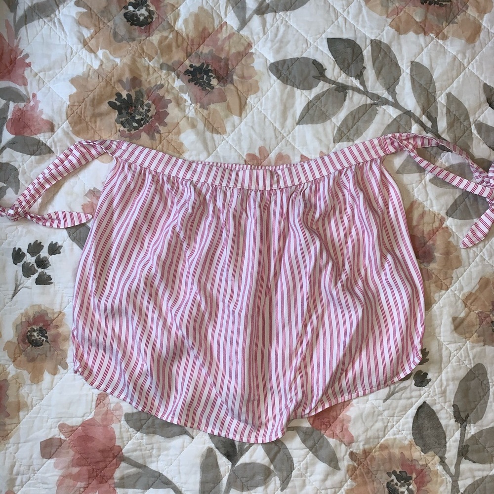 Pinstripe off the shoulder top